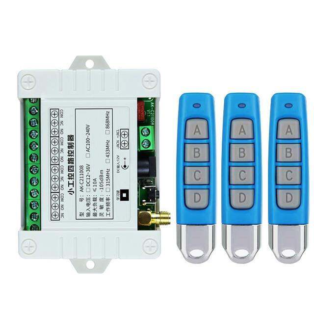 433mhz-dc-12v-10a-relay-switch-rf-wireless-remote-control-system-receiver-transmitter-electric-door-fan-motor