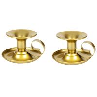 2 Pieces of Retro Iron Simple Gols Candle Holder Candle Holder Suitable for Party Wedding Christmas Table