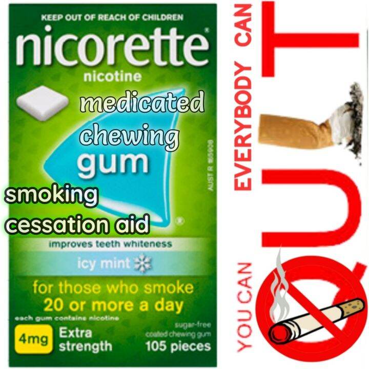 Medicated Chewing Gum Smoking Cessation Aid Quit Smoking Berhenti