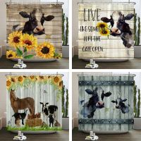 3d Printed Dutch Cattle Pattern Waterproof Bath Curtains Farm Cow Shower Curtains Bathroom Polyester Decoration Shower Curtain