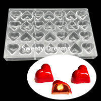 28 Cavity Heart โพลีคาร์บอเนตช็อกโกแลตแม่พิมพ์ Candy Bonbon เค้กขนมแม่พิมพ์สำหรับ Baking Pastry Maker Tools