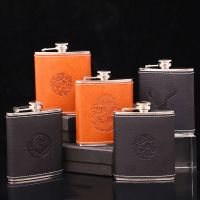 【YF】✘  7oz Flat Wine Jug Hip Flask Flagon Bottle Pot Liquor Outdoor Decanter