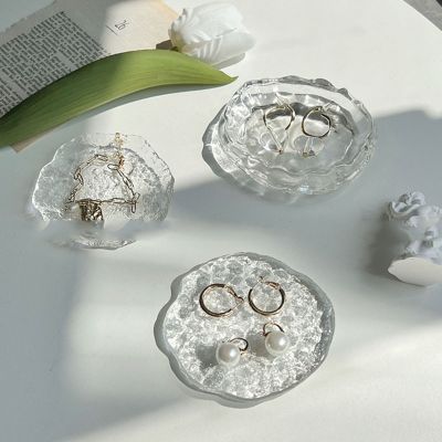 【CW】☇✾  Glass Coaster Round Cup Holder Insulation Jewelry Ornament Plate Storage Decoration