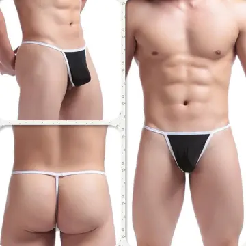 Sexy Mens Lingerie Smooth Briefs Bikini Thong Tie Side String Lace Up  Underwears