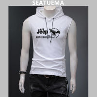 SEATUEMA แบรนด์เสื้อผ้ากีฬาผู้ชายเสื้อคลุมด้วยผ้าฝ้ายเสื้อแขนกุด