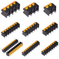 (10ชิ้น)2 Pin Terminal Block 9.5mm Pitch PCB Type Black with Yellow Cover for Power 25A HB-9500 (9.5 มม. Pitch) 300V 25A