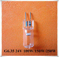 G6.35 24v150w หลอดฮาโลเจน G6.35 24v100w ทางการแพทย์เงาหลอดไฟทางการแพทย์24V 250W 5ชิ้น/ล็อต