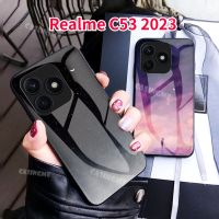 Realme C53 2023กระจกเทมเปอร์เคสโทรศัพท์สำหรับ Realme C53 C55 C33 C35 C 53 53C REALMEC53 4G 5G 2023ปลอกกันกระแทกเคสประกบหลังแบบแข็งสลิม