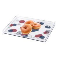 【CC】∏⊙☒  Rectangular Plastic Tray Storage Supplies Fruit Dessert Serving Multi-function Organizer