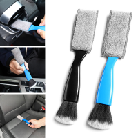 ใหม่ Double Ended Soft Brush ภายในรถ Air Outlet Dashboard แปรงทำความสะอาด Detailing Dust Sweeping Brushes Tools