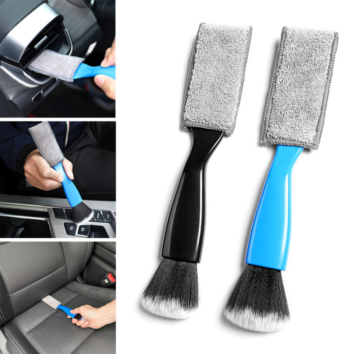 New Double Ended Soft Brush Car Interior Air Outlet Dashboard Cleaning