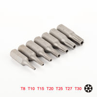 【Deal】 ไขควงไขควง Torx 7ชิ้นมีรู1/4 "ขาหกเหลี่ยม T8 T10 T20 T25 T27ชุดบิตไขควงไฟฟ้า T30