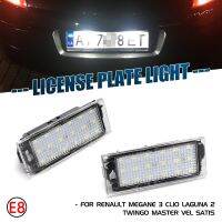 โคมไฟตัวเลขไฟป้ายทะเบียน LED 2ชิ้นสำหรับ Renault Megane 3 2008 Clio Laguna 2 III Espace Twingo Master Satis Canbus Qfol7x