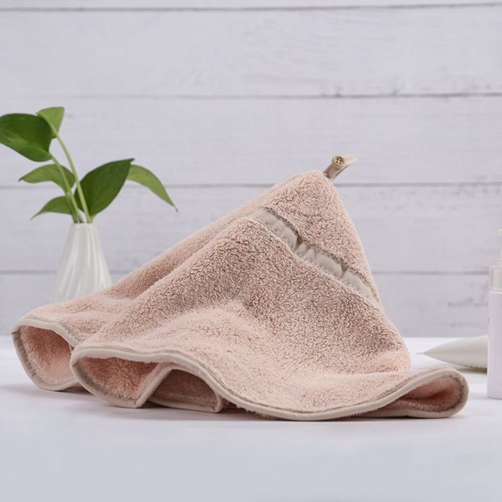Coral Fleece Kitchen Cleaning Cloth, Bathroom Hand Towel With Hanging Loop
