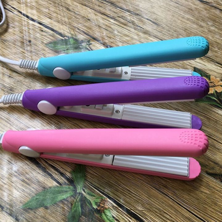 High Quality Mini Hair straightener Iron Pink Ceramic Straightening  Corrugated Curling Iron Styling Tools Hair Curler Appliances 