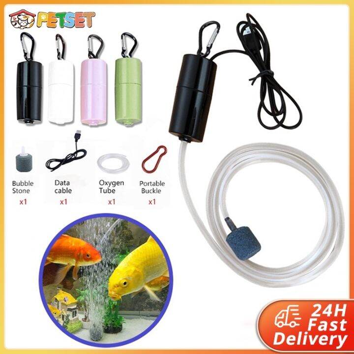 Aquarium Oxygen Air Pump Fish Tank USB Silent Compressor Aerator ...