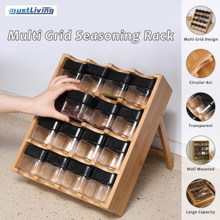 1pc 4 Compartments Clear Seasoning Box Multi-Grid Spice Storage