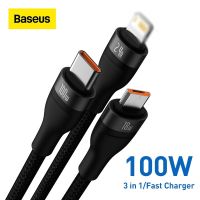 Baseus 100W 3 1 USB Cable i14 13 12 pro max P50 Fast Charging iP Type C Data