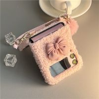۩❁✾ For Samsung Galaxy Zflip3 Mobile Phone Case Plush Winter F7110 Shell for Galaxy Z Flip 3 Folding 5g Protective Covers Female
