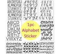 【YF】❃  1Pc 4CM A-Z 0-9 Gold Hebrew Alphabet Number Stickers Name Date for Mailbox Window 18 24  Balls