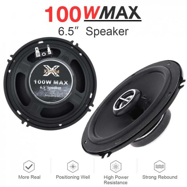 2pcs-6-5-inch-100w-car-coaxial-speaker-high-mid-bass-ultra-thin-modified-speaker-non-destructive-installation