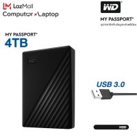 WD My Passport 4TB, Black, USB 3.0, HDD 2.5" ( WDBPKJ0040BBK-WESN ) ( ฮาร์ดดิสพกพา Internal Harddisk Harddrive )