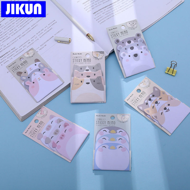 jikun-45-แผ่นการ์ตูน-sticky-notes-สัตว์น่ารักชุดออกแบบกระดาษโน้ต-scrapbooking-วารสารตกแต่ง-yrrey