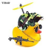 ✴ﺴ Motor Accessories Yellow Duck with Helmet for Bike Without Lights Auto Car Accessories Duck In The Car Car Interior Decoration