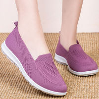 2021 Spring Women Loafers Soft Knitted Women Ballet Flat Shoes Slip On Ladies Shose Comfort Korean Cotton Shoes