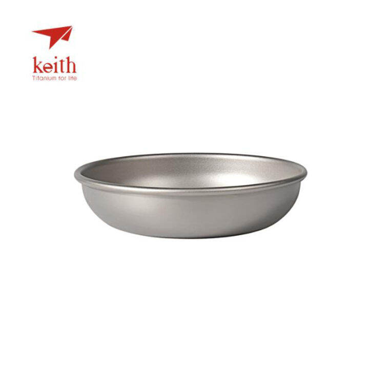 keith-camping-titanium-picnic-dishes-outdoor-150ml-450ml-saucer-outdoor-tableware-camping-plates-cutlery-ti5362ti5368