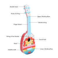 แผ่นหลังโค้ง4สายฝึกการฟังความรู้ความเข้าใจในกีตาร์ของเล่นอูคูเลเล่ช่วยปรับปรุงการประสานงานอูคูเลเล่ของเล่นของเด็กสำหรับการเล่นที่บ้านสำหรับผู้เริ่มต้น
