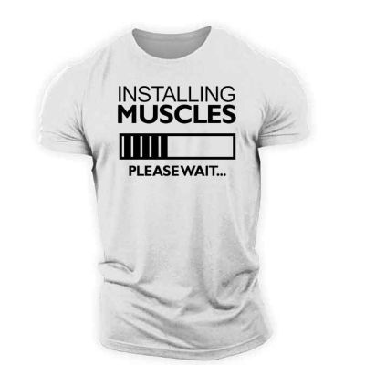 Fashion New Installing Muscles Please Wait Loading Bar 3d Print T Shirt Unisex Men Women Clothes O-neck Summer Short Sleeve Tops XS-6XL