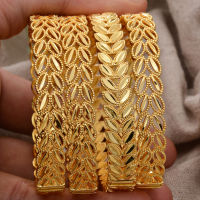 Luxury designer 24k thick Gold plated filled Bangles jewelry African bracelet for women ornament bridal wedding Gifts Jewellery