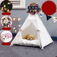 2019 New arrival Dog Tent Pet House Cute dog tent outside tent Pet Dog House Kennels Washable Tent Wood Kennel Removable Cushion