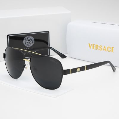 ~ Versace แว่นตากันแดด UV400 VE AViator สไตล์วินเทจ คลาสสิก คุณภาพสูง สําหรับผู้ชาย ผู้หญิง