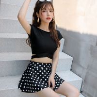 Two-piece swimsuit womens two-piece boxer skirt style skin-covering skinny conservative Korean super fairy girl hot spring swimsuit