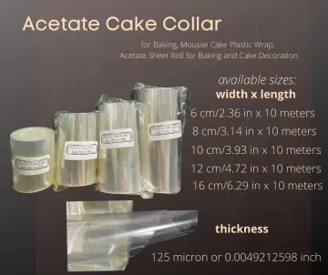 6/8cm Acetate Cake Collar Transparent Cake Roll DIY Acetate Sheet Cake  Plastic Wrap Clear Cake Strips for Mousse Baking Decorate