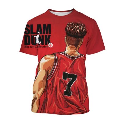 Summer New SLAM DUNK Pictures Summer Casual 3D T-shirt Fashion Round Neck Short Sleeve Top Mens shirt