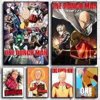 One Punch Man ภาพอะนิเมะ-ญี่ปุ่นการกระทำการ์ตูนโปสเตอร์ภาพวาดผ้าใบสำหรับห้องเด็กตกแต่งผนัง