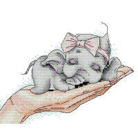 Cross Stitch Kits Stamped for Adults Beginner Kids 11CT DIY Handmade Embroidery Needlework Kit- Baby Elephant 27X22cm