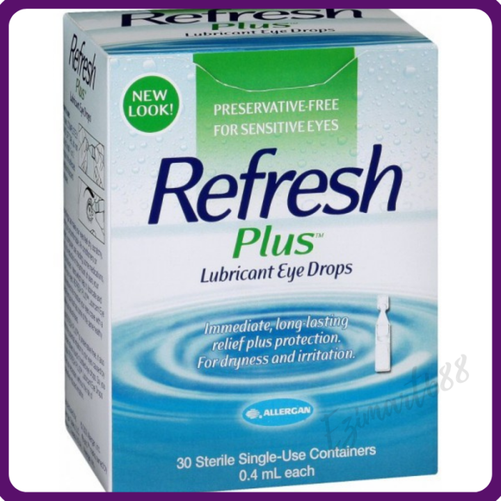 Allergan Refresh Plus Lubricant Eye Drops For Sensitive Eyes Dryness Irritation 04ml 30 Sterile 1039