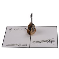 3D Pop Up Greeting Cards Guitar Handmade Christmas Birthday Nice Gift Music Fans Postcard Happy Birthday Greeting Card For Lover