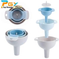 4 in 1 Kitchen Funnels for Filling Bottles Kitchen Funnels with Detachable Strainer Filter BPA-Free Food Grade Oil Funnel