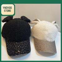 YNDVQO STORE ฤดูหนาว หูกระต่าย ข้นให้อุ่น กีฬา ผ้าขนสัตว์ หมวกยอดแหลม หมวกเบสบอล หมวกฮิปฮอป