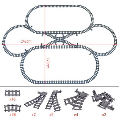 City Trains Bridge Flexible Switch Railway Tracks Rails Manual Level Crossing Forked Straight Curved Building Block Bricks Toys