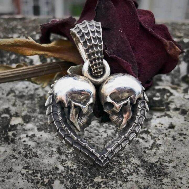 double-skull-heart-shaped-men-39-s-necklace-pendant-fashion-creative-couple-gothic-punk-jewelry