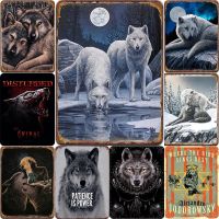 2023 Fashion Poster Snow Wolf Animal Metal Signs Bar Home Garage Wall Decorative Plate Painting Kids Bedroom Tin Sign Vintage Plaques Decor