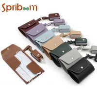 【CW】 Hanging Buckle Storage Folder Multi-Functional Chain Hand Sanitizer Bottle Leather Cover Set