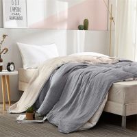 ✣◙☂ 100 Cotton Muslin Blanket Bed Sofa Travel Breathable Summer Soft Throw Blanket 4 Layers Gauze AB Side Bedspread 200x230cm