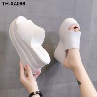 Slippers female summer fashionable 2023 increased within the new antiskid light cool joker leisure high-heeled slippers